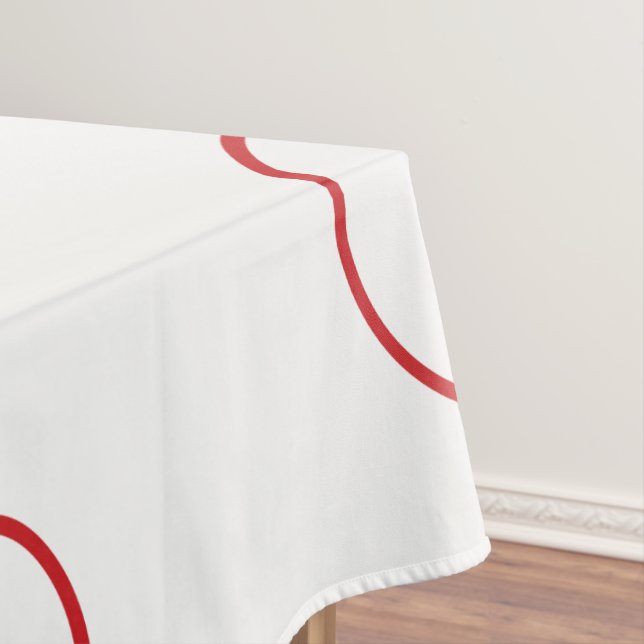 White Table Cloth with Red Circles (In Situ)