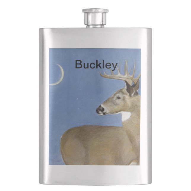 White Tail Buck Hip Flask (Front)