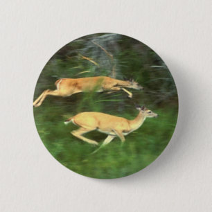 white tail deer 2 inch round button