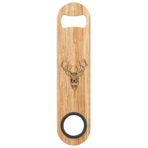White Tail Deer Buck Wood Grain Style Design