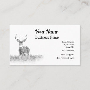 White Tail Deer Business Card, Customizable Business Card