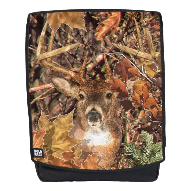 White Tail Deer Head Fall Energy Spirited on a Backpack (Front)