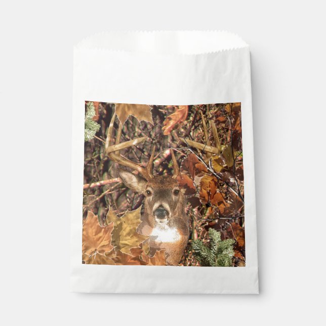 White Tail Deer Head Fall Energy Spirited on a Favour Bag (Front)