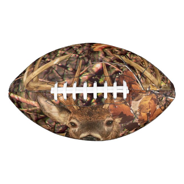 White Tail Deer Head Fall Energy Spirited on a Football (Front)