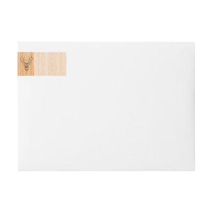 White Tail Deer Head Wood Grain Decor Wrap Around Label