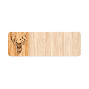 White Tail Deer Wood Grain Style Graphic