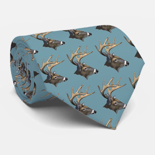 White-Tailed Dear Buck Drawing Tie