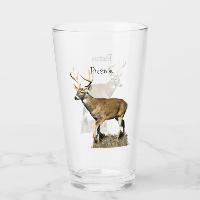 White Tailed Deer Buck Glass (Front)