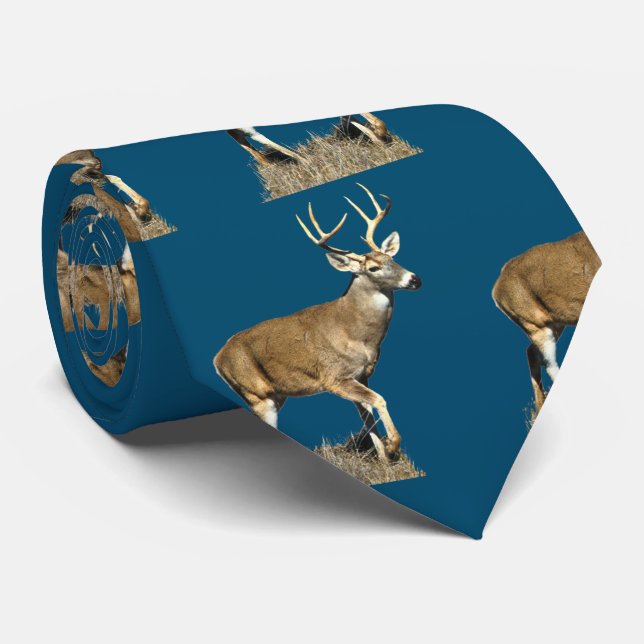White Tailed Deer Buck Neck Tie (Rolled)