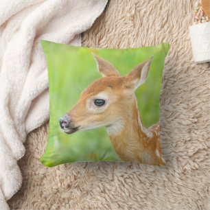 White-Tailed Deer Fawn   Minnesota Throw Pillow