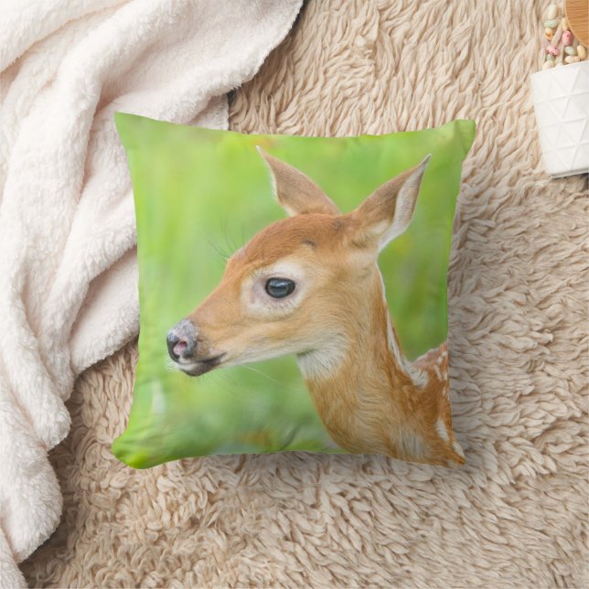 White-Tailed Deer Fawn | Minnesota Throw Pillow (Blanket)