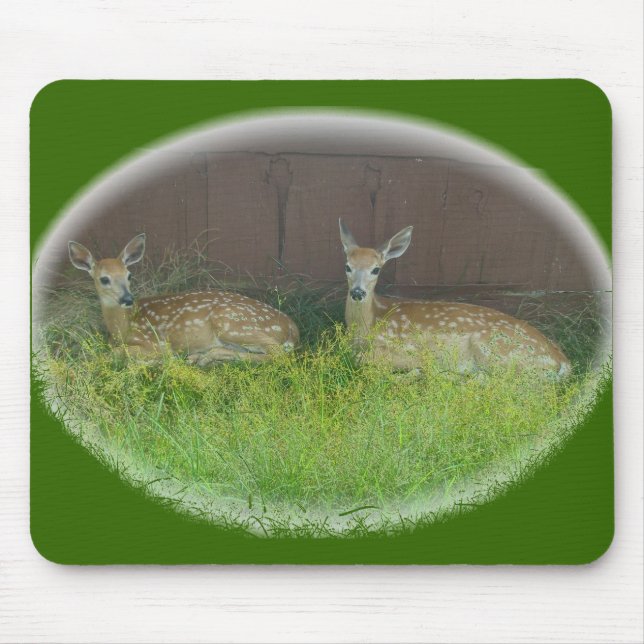 White-Tailed Deer Fawns Mousepad (Front)