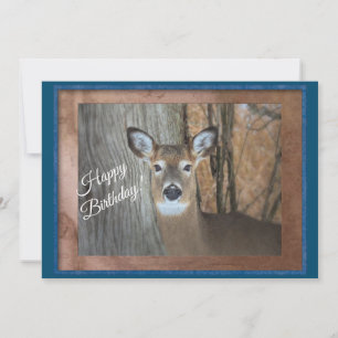 White Tailed Deer Happy Birthday Card