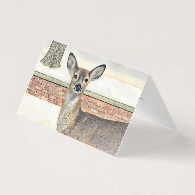 White-Tailed Deer in the Snow (Front)