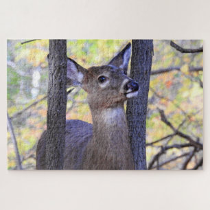 White Tailed Deer Up Close Jigsaw Puzzle
