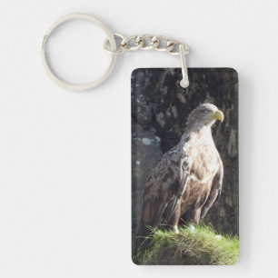 White Tailed Eagle on Rock Keychain