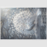White Tailed Fan Peacock Decoupage