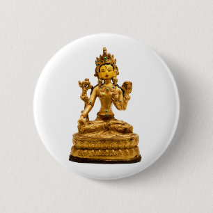 White Tara 2 Inch Round Button