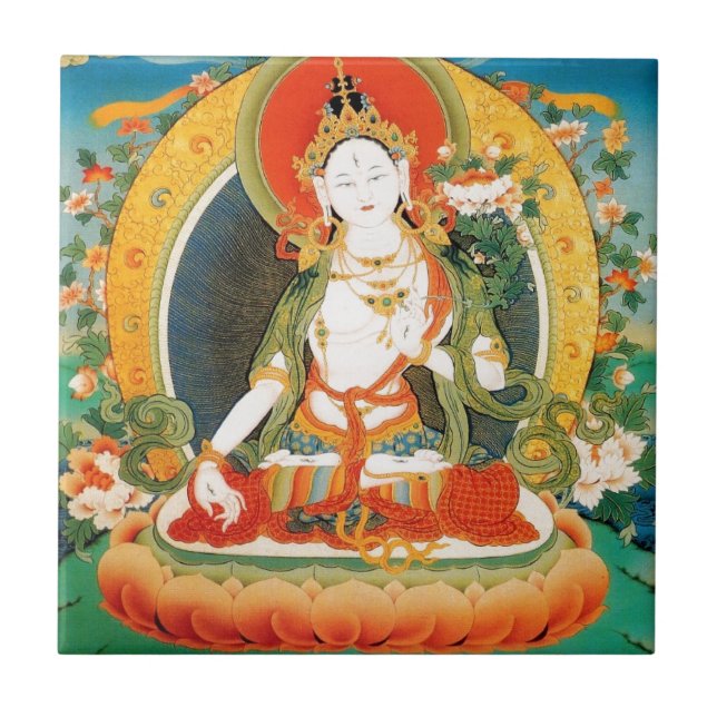 WHITE TARA BUDDHIST DEITY TILE (Front)