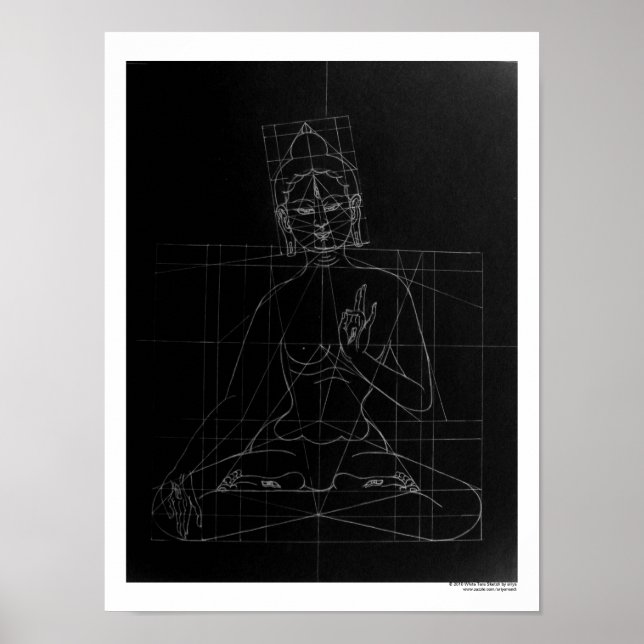 White Tara Sketch Poster (Front)