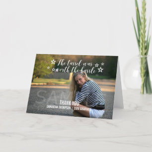 White Tassel Worth Hassle Graduation Thank You