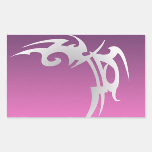 White tattoo print on purple gradient sticker