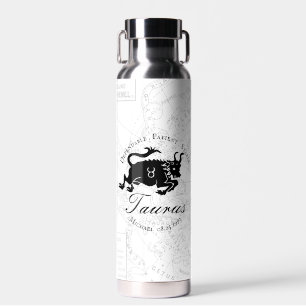 White Taurus Astrology Zodiac Sign Characteristics Water Bottle