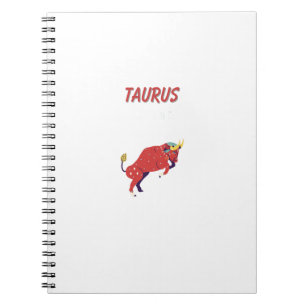 White Taurus, zodiac, star sign print Notebook