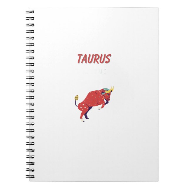 White Taurus, zodiac, star sign print Notebook (Front)