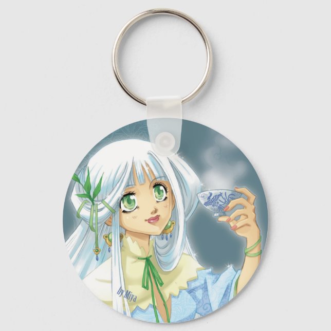 white tea porte clé keychain (Front)