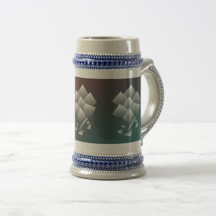 White teal burgundy beer stein