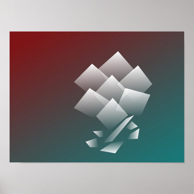 White teal burgundy poster (Front)