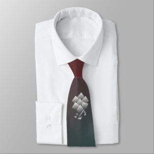 White teal burgundy tie