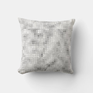 White Teal Marble Classic Elegant Beauty Glitzy Throw Pillow