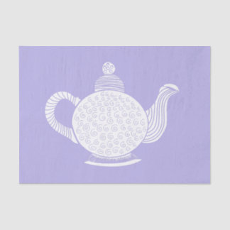 White Teapot on Lavender Tissue Paper