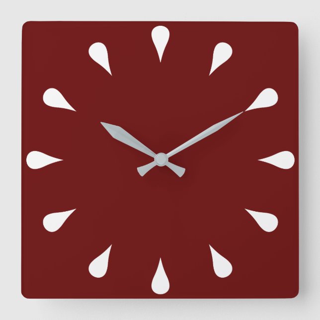 White teardrops square wall clock (Front)
