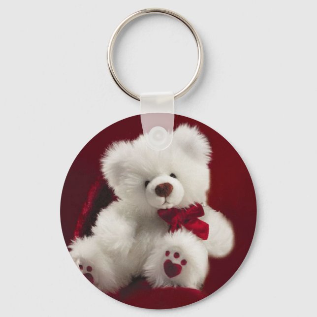 White Teddy bear Keychain (Front)