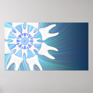White Teeth Mandala Dentist-Orthodontist Poster
