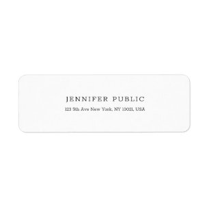 White Template Professional Modern Return Address
