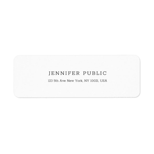 White Template Professional Modern Return Address (Front)