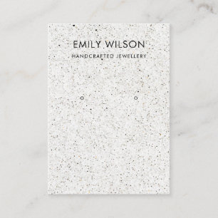 WHITE TERRAZZO TEXTURE KRAFT EARRING DISPLAY LOGO BUSINESS CARD