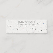 WHITE TERRAZZO TEXTURE STUD EARRING DISPLAY LOGO MINI BUSINESS CARD (Front)