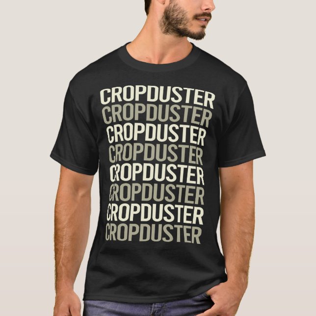 White Text Crop Duster T-Shirt (Front)