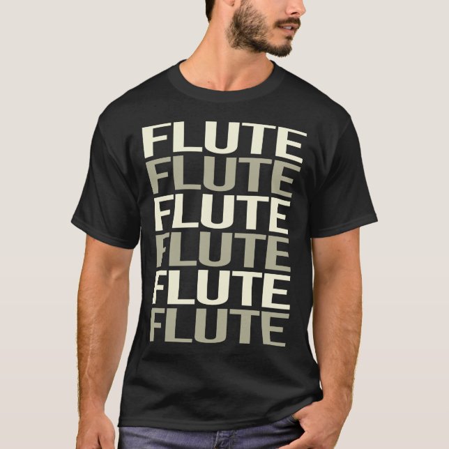 White Text Flute T-Shirt (Front)