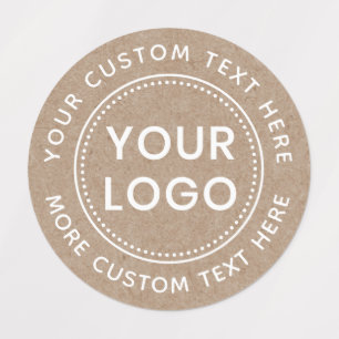 White text Kraft paper look round fabric clothing