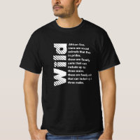White text l Wild African Lion print back side