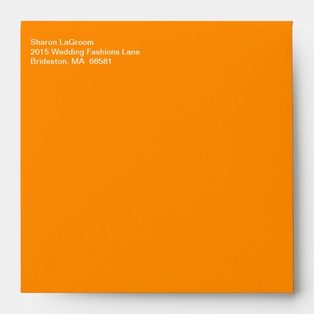 White Text Mailing Fashionable Dark Orange Envelope (Front)