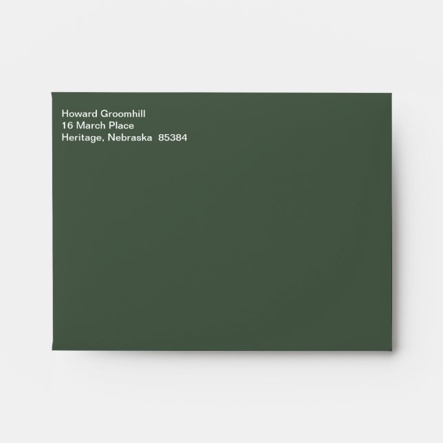White Text Mailing Fashionable Grey-Asparagus Envelope (Front)