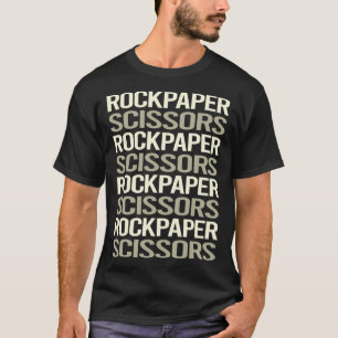 White Text Rock Paper Scissors T-Shirt