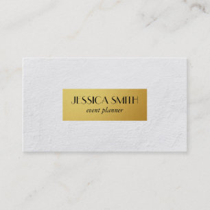 White Texture / Metallic Gold Business Card